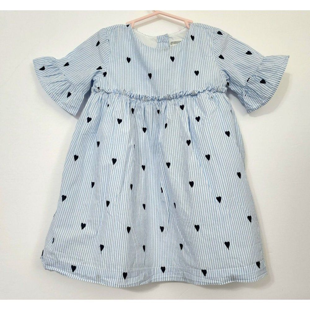 Gymboree Baby Girl 2T Hearts Pinstripe Lined Dress‎